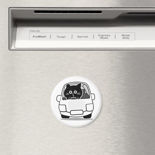 Süße dicke schwarze Katzenaufkleber Magnet (In Situ (Geschirrspüler))