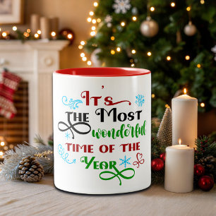 Süße 'Die wunderbarste Zeit' Weihnachten Zweifarbige Tasse