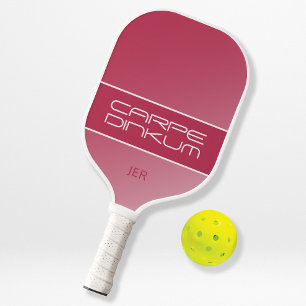 Süße Dink Pun Zitat Farbverlauf Initialen Magenta Pickleball Schläger