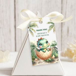 Süße Dino-Baby-Party bald zu hatching Geschenkanhä Geschenkanhänger