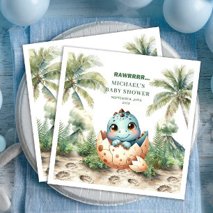 Süße Dino-Baby-Party bald zu hütchen Benutzerdefin Serviette
