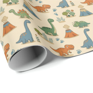 Süße Dino-Geschenkpapier Geschenkpapier