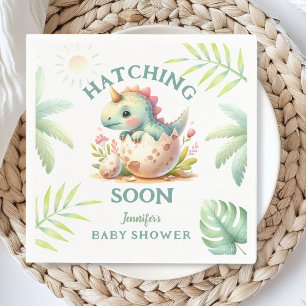 Süße Dino Rosa Mädchen Dinosaurier Baby Shower Serviette