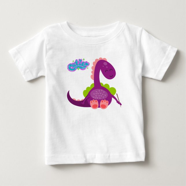 Süsse Dinosaur Baby T - Shirt (Vorderseite)