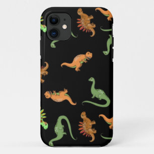 Süße Dinosaurier auf schwarzem Hintergrund Case-Mate iPhone Hülle