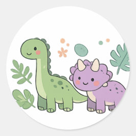 Süße Dinosaurier-Aufkleber Runder Aufkleber
