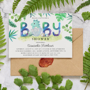 Süße Dinosaurier-BABY-Baby-Shower-Einladung Einladung