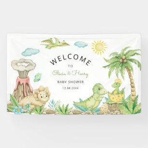 Süße Dinosaurier-Baby-Party Begrüßung Banner