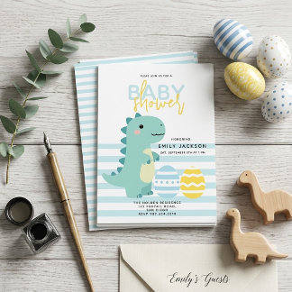Süße Dinosaurier-Baby-Shower-Einladung, Dino-Ei fü Einladung