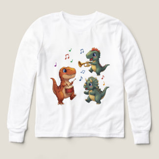 Süße Dinosaurier-Band-Cartoon-Illustration