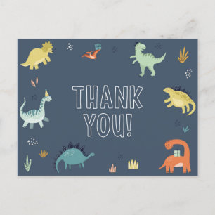 Süße Dinosaurier-Dankeschön-Postkarte Postkarte