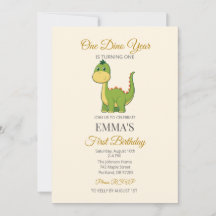 Süße Dinosaurier-Einladung zum 1. Geburtstag
