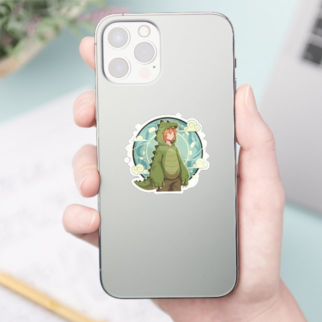 Süße Dinosaurier-Fantasy-Jungen-Kunst Aufkleber (Telefon)