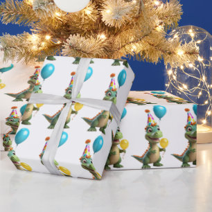 Süße Dinosaurier-Geburtstags-Geschenkpapier   Bunt Geschenkpapier