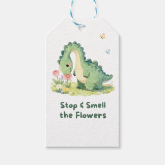Süße Dinosaurier-Geschenkanhänger – Halte inne und Geschenkanhänger
