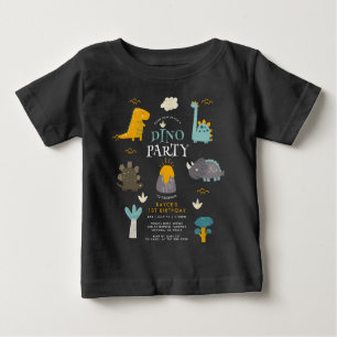 Süße Dinosaurier Jungen's erste Geburtstagsfeier Baby T-shirt