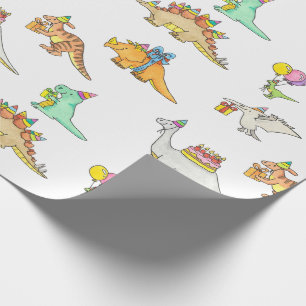 Süße Dinosaurier Kinder Geburtstag  Geschenkpapier