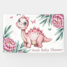 Süße Dinosaurier mit Schmetterlingen Baby Shower
