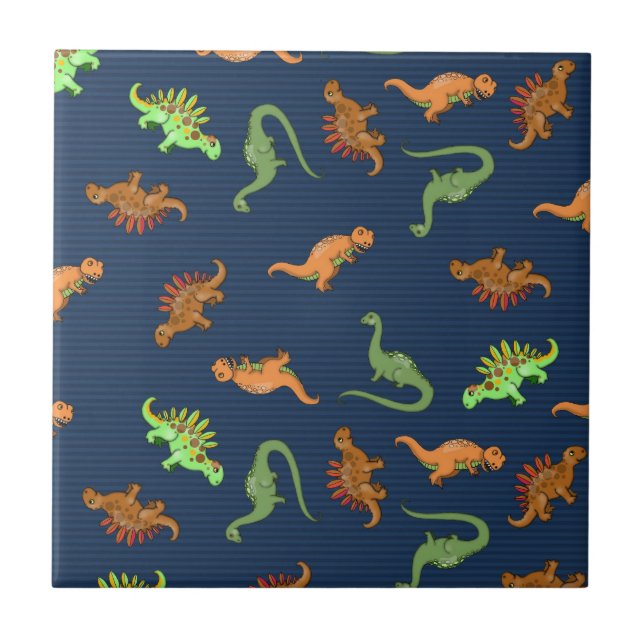 Süße Dinosaurier Muster Fliese (Vorderseite)