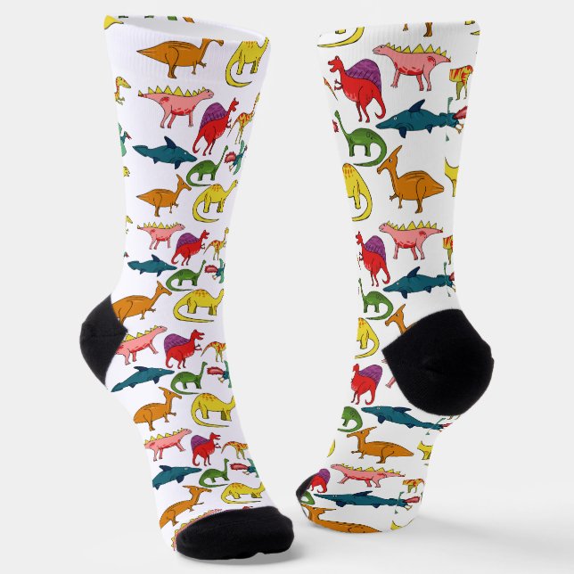 Süße Dinosaurier-Sammlung Thunder_Cove Socken (Gewinkelt)