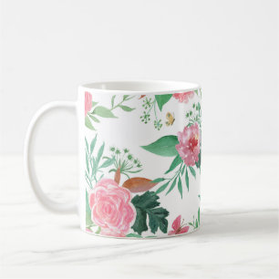 Süße Dinosaurier Vintage-Blumenmuster Kaffeetasse