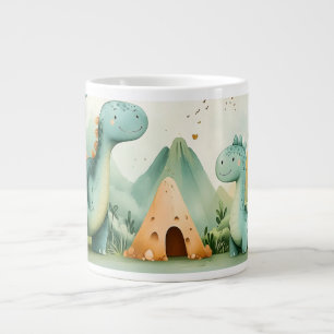 Süße Dinosaurierfreunde in einem prähistorischen P Jumbo-Tasse