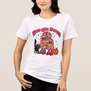 Süße Disco-Kugel-Geister Retro-Boogie-Halloween Tri-Blend Shirt