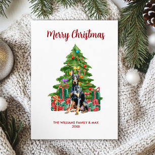 Süße Dobermann-Hundefamilie Weihnachten