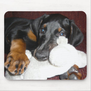 Süße Dobermann Pinscher Welpen-Mauspad Mousepad
