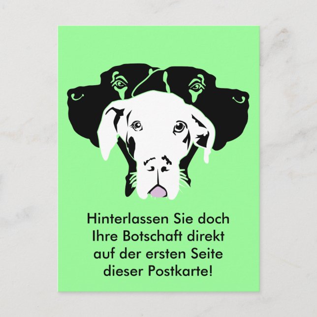 Süße Dogge in weiß Postkarte (Vorderseite)