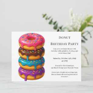 Süße Donut-Brunch   Geburtstagsfeier Einladung