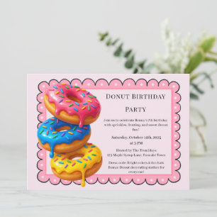 Süße Donut-Brunch   Geburtstagsfeier Einladung
