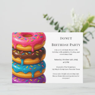 Süße Donut-Brunch   Geburtstagsfeier Einladung