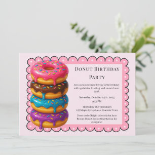 Süße Donut-Brunch   Geburtstagsfeier Einladung