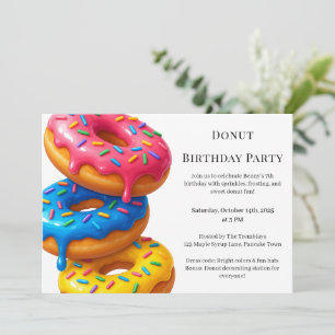 Süße Donut-Brunch   Geburtstagsfeier Einladung