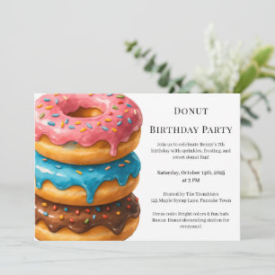 Süße Donut-Brunch Geburtstagsfeier Einladung