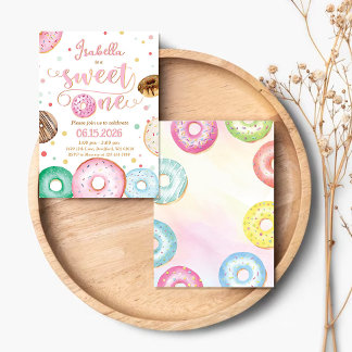 Süße Donut-Einladung zum 1. Geburtstag Einladung