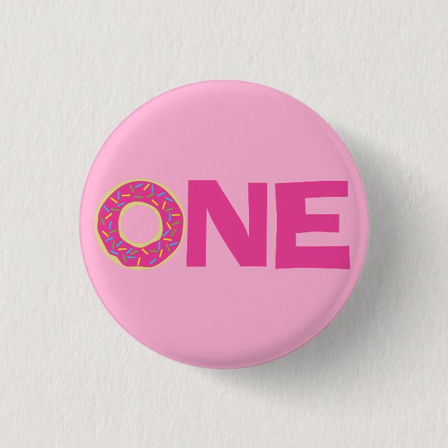 Süße Donut-Kind-Birthday-Party Button (Vorderseite)