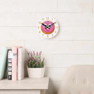 Süße Donut-Kinderuhr – Spaß mit Google-Augen Runde Wanduhr