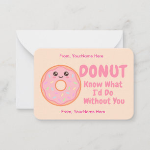 Süße Donut-Klassen-Valentinskarte Mitteilungskarte