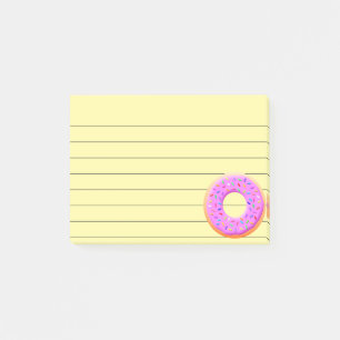 Süße Donut-Zeichnung mit Streuseln Post-it Klebezettel
