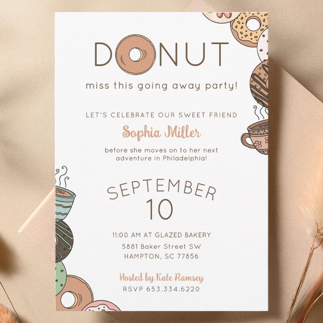 Süße Donuts Abschiedsparty-Einladung Einladung (Von Creator hochgeladen)
