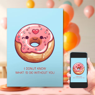 Süße Donuts  Kinder Valentinstag Notiz Feiertagskarte