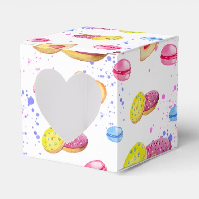 Süße Donuts mit farbenfrohen Glasmustern Geschenkschachtel (Vorderseite)