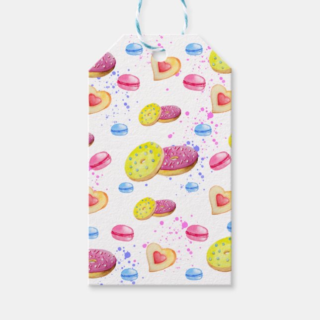 Süße Donuts mit farbenfroher Glasur Geschenkanhänger (Vorderseite)