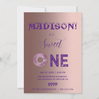 Süße Donuts, Regenbogenfarben, süßer erster Geburt Einladung