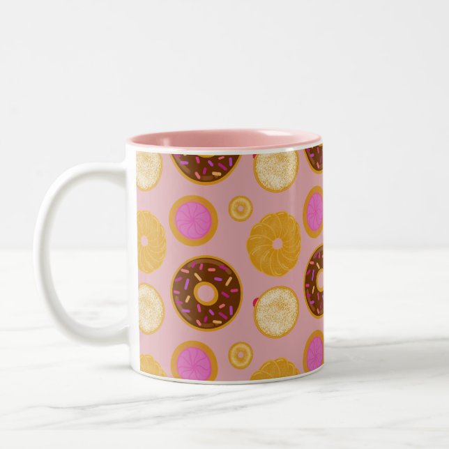 Süße Donuts-Tasse  Zweifarbige Tasse (Links)