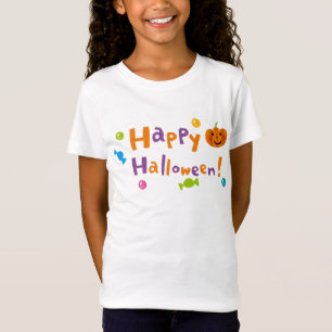 Süße Doodle Frohe Halloween Süßigkeiten und Kürbis T-Shirt