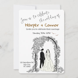 Süße Doodle-Hochzeit Save-the-Date-Einladung Einladung