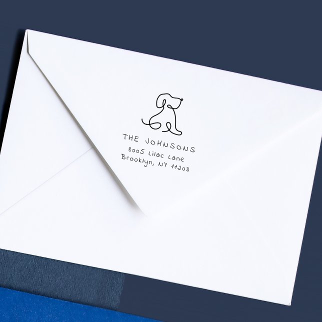 Süße Doodle-Hund-Rücksendeadresse handgeschrieben Gummistempel (Von Creator hochgeladen)